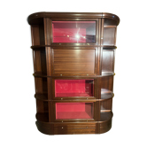 Modular display cabinet in mahogany