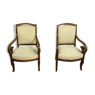 Pair of Empire armchairs around 1810