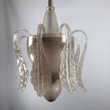 Tomaso Buzzi, Mid-century pink "bullicante" glass chandelier by Venini
