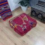 Handmade Berber pouf in wool 60 X 60 X 20 CM
