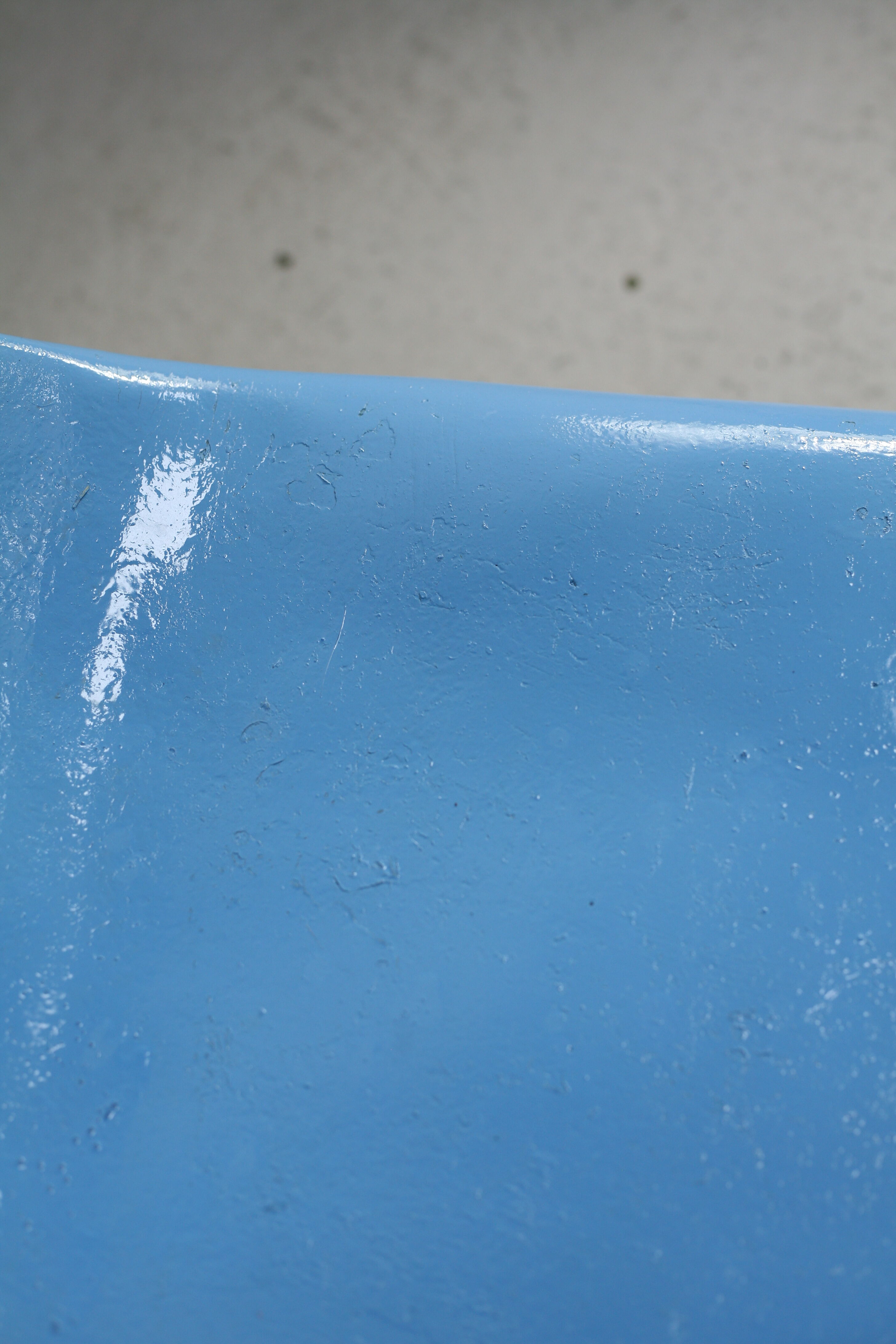 3 painted fiberglass “space age” armchairs. France, circa 1970