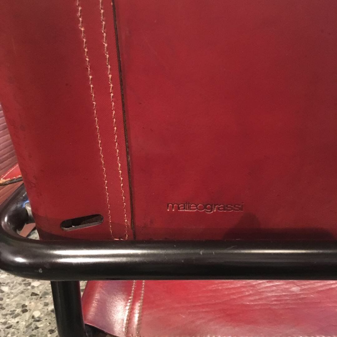 4 armchairs leather Matteo Grassi
