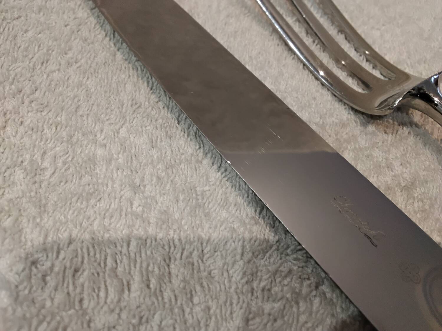 Service to cut silver metal Christofle Albatros