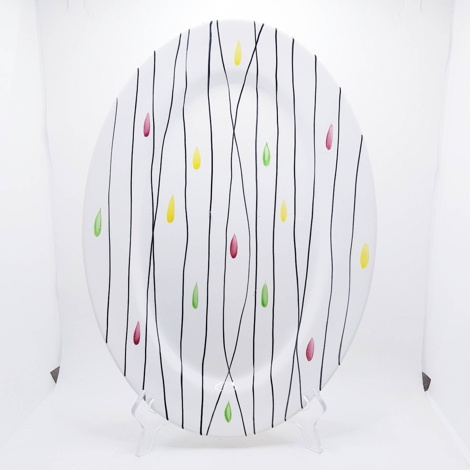 Mid century hand painted platter