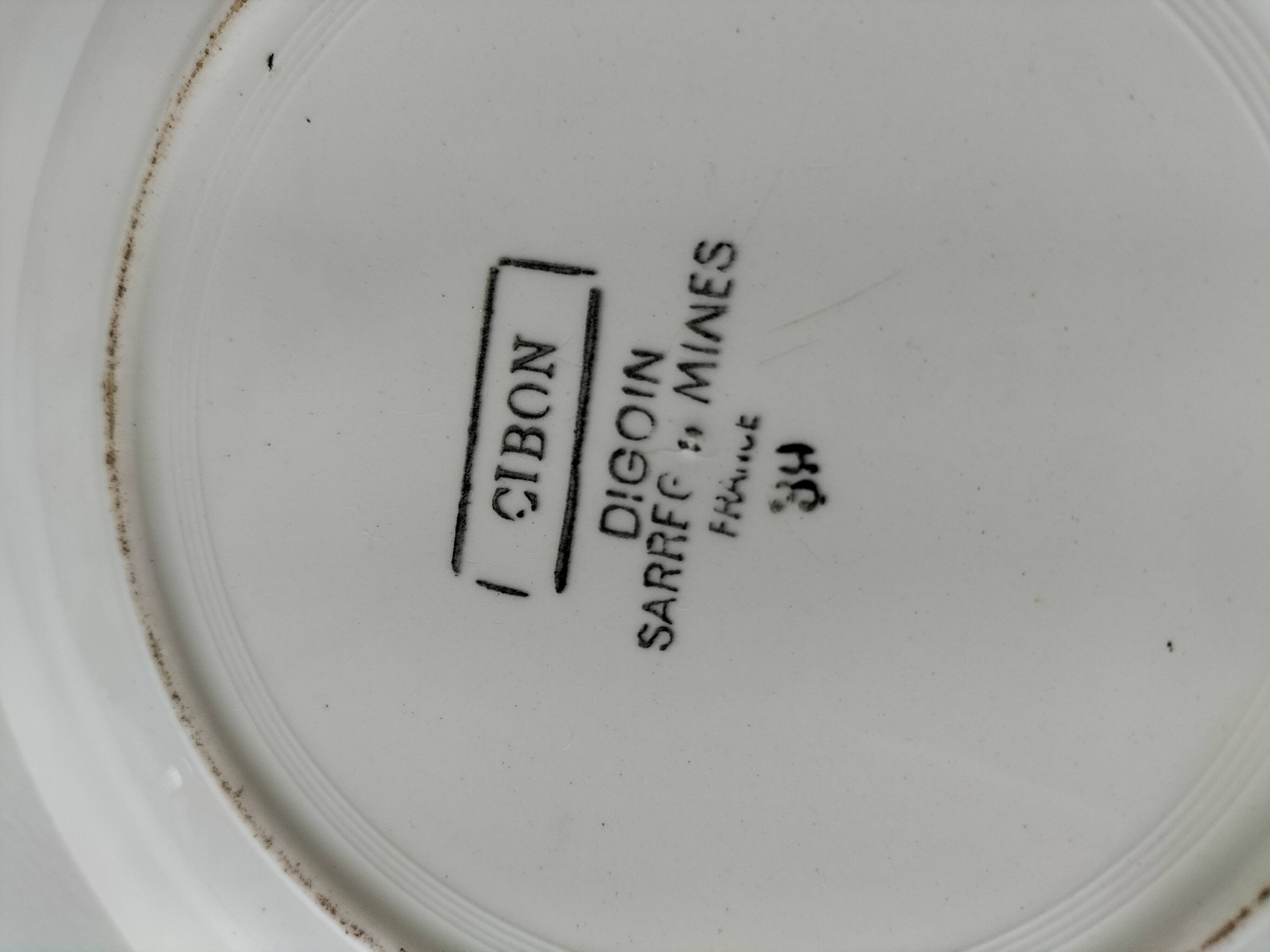 Set of deep plates Digoin Sarreguemines model Cibon