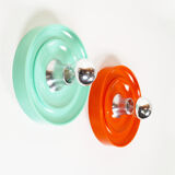 Pair of colourful 'pop art' disc sconces, Italy 1980s