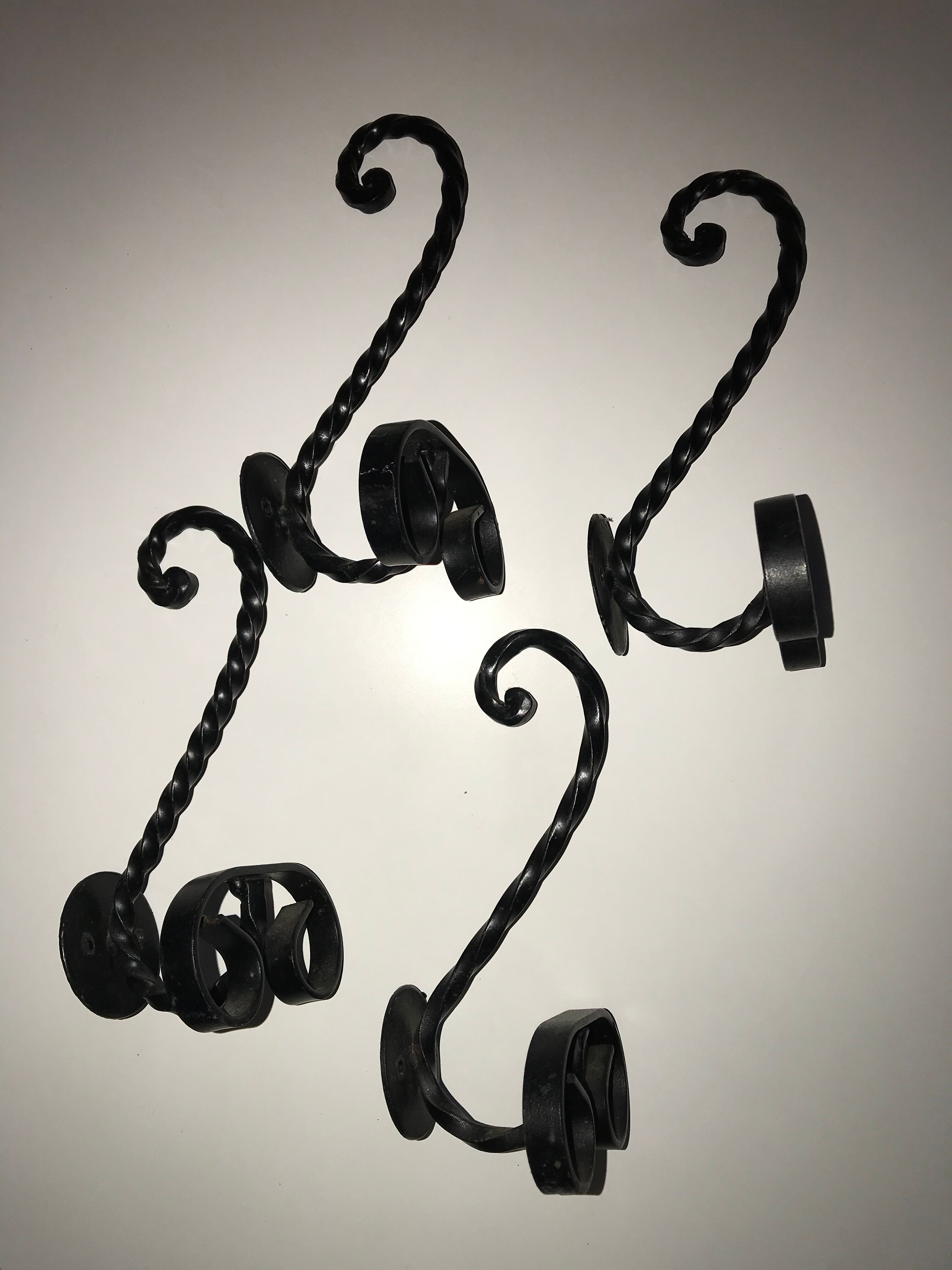 Black wrought iron coat hooks