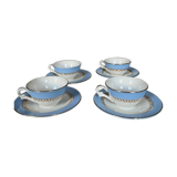 Blue earthenware coffee set