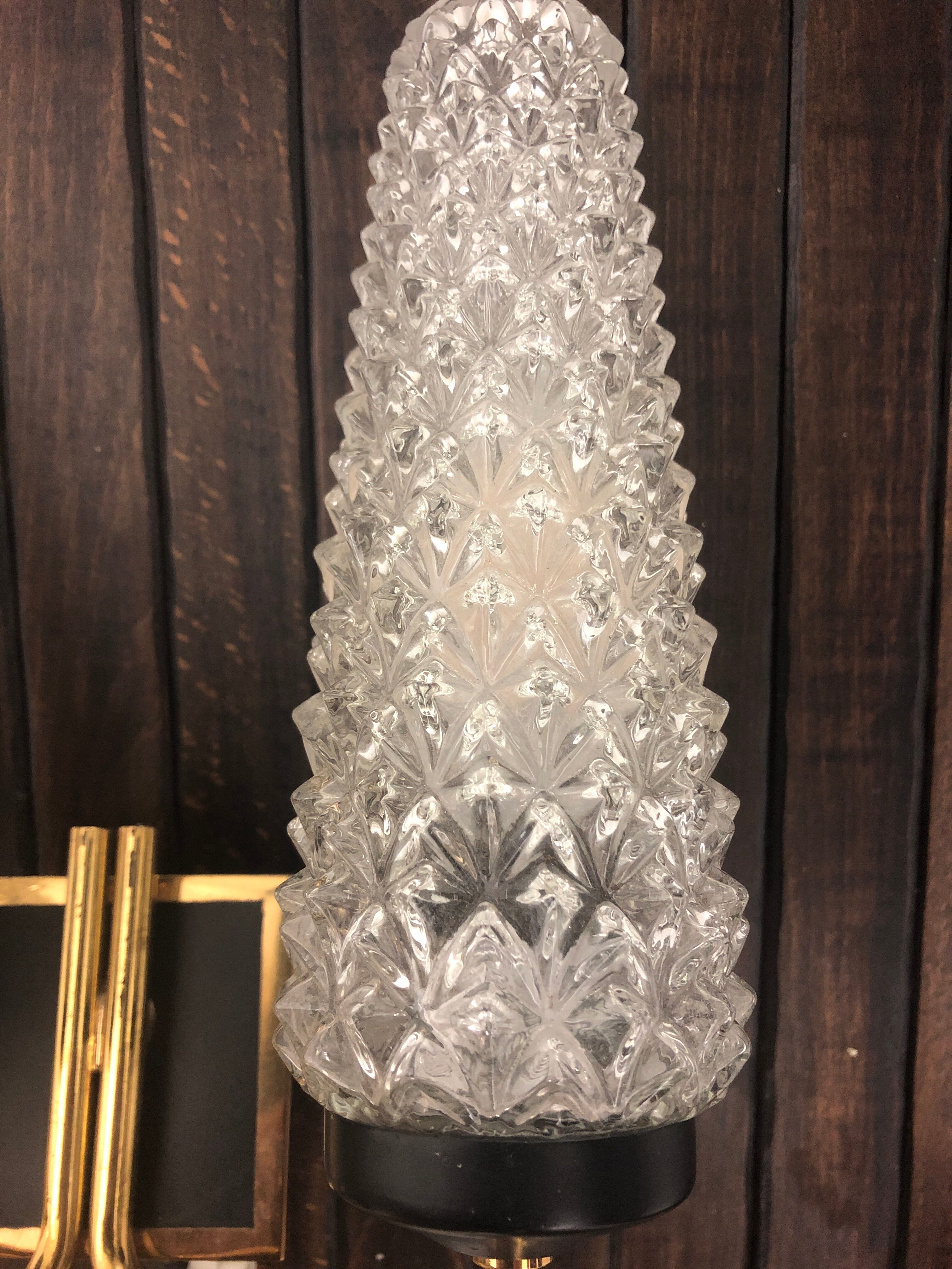 Wall sconce glass and gilded bronze from the 50s