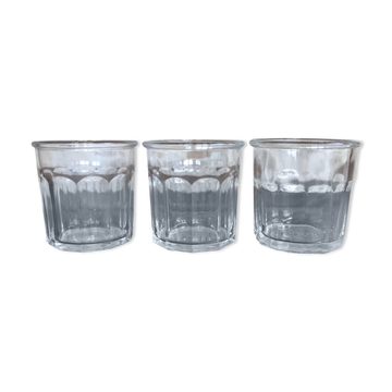 Lot de 3 anciens pots en verre à confiture