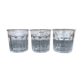 Lot de 3 anciens pots en verre à confiture