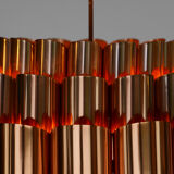 Copper pendant light by Werner Schou for Coronell Electro, Denmark 1960s