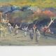 Oil on wood by Riccardo Capone Procession 50s 60s
