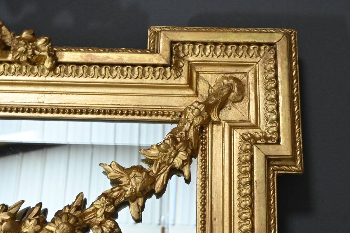 Gilded Wood Mirror, Louis XVI Style – Part 2 of the 19th Century