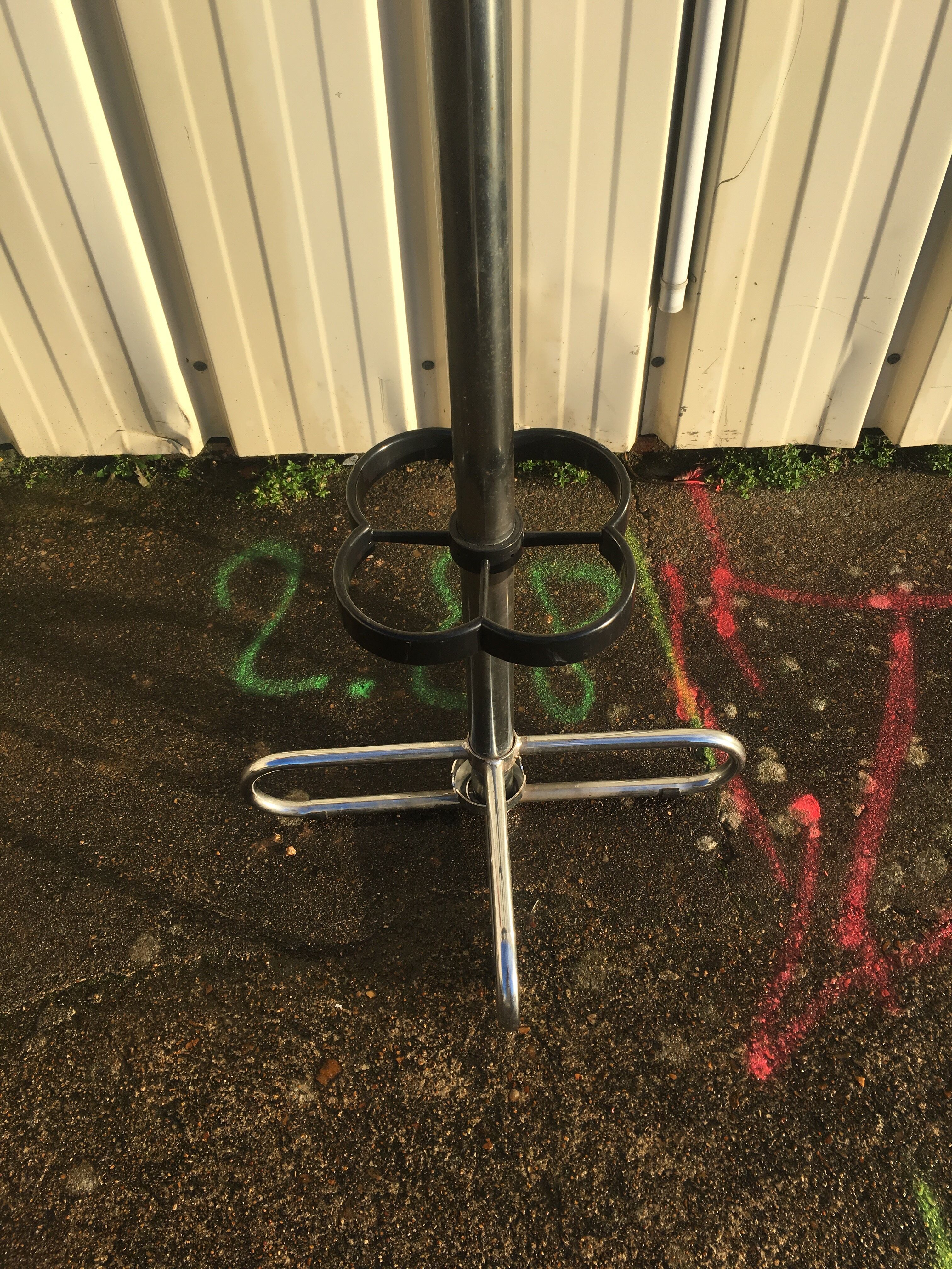 Chrome administrative coat rack