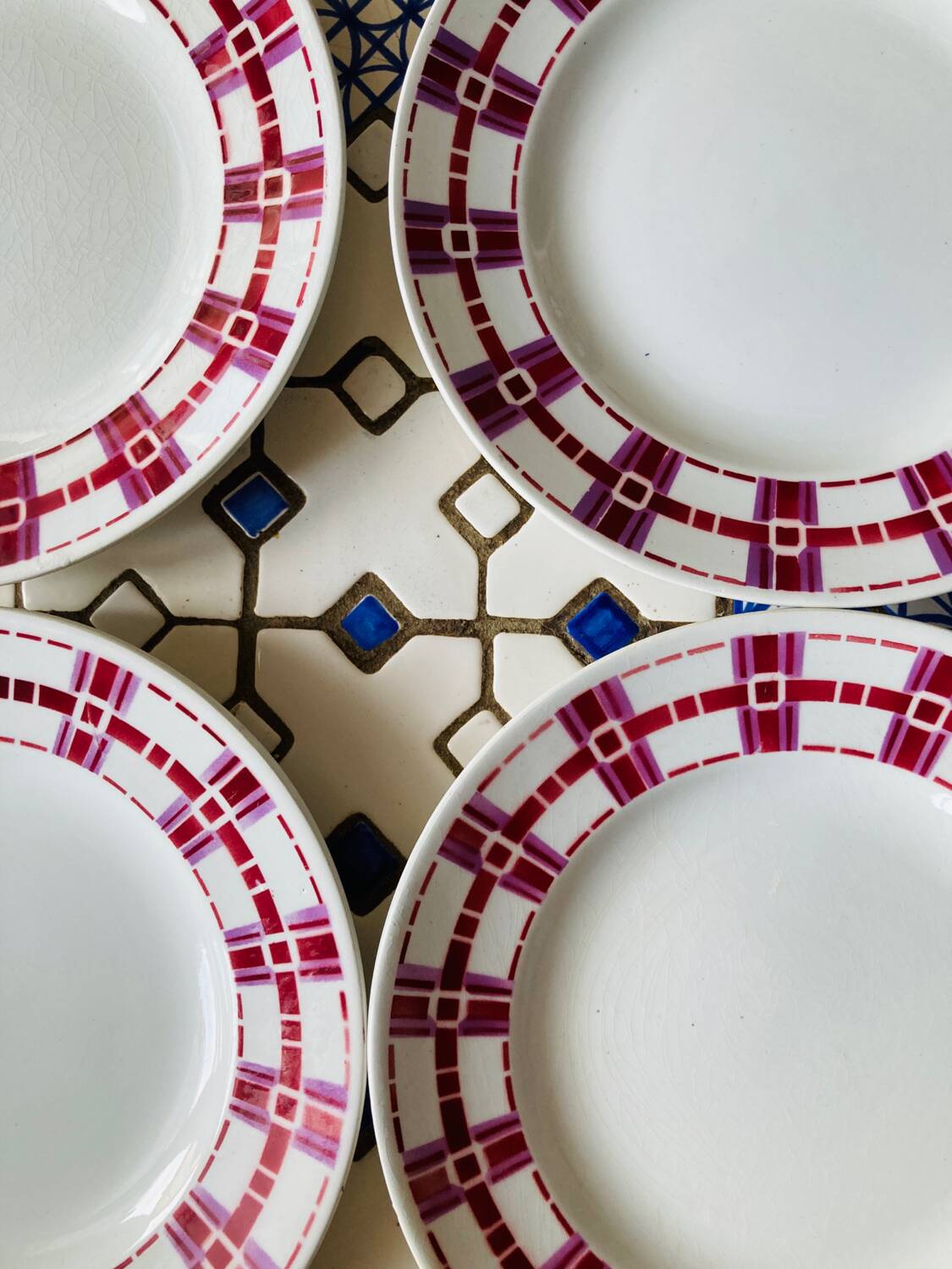 X6 Stuart Moulins des loups France flat plates - vintage-retro-kitchen