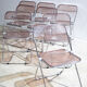 Set of eight pink Plia chairs by Giancarlo Piretti for Castelli