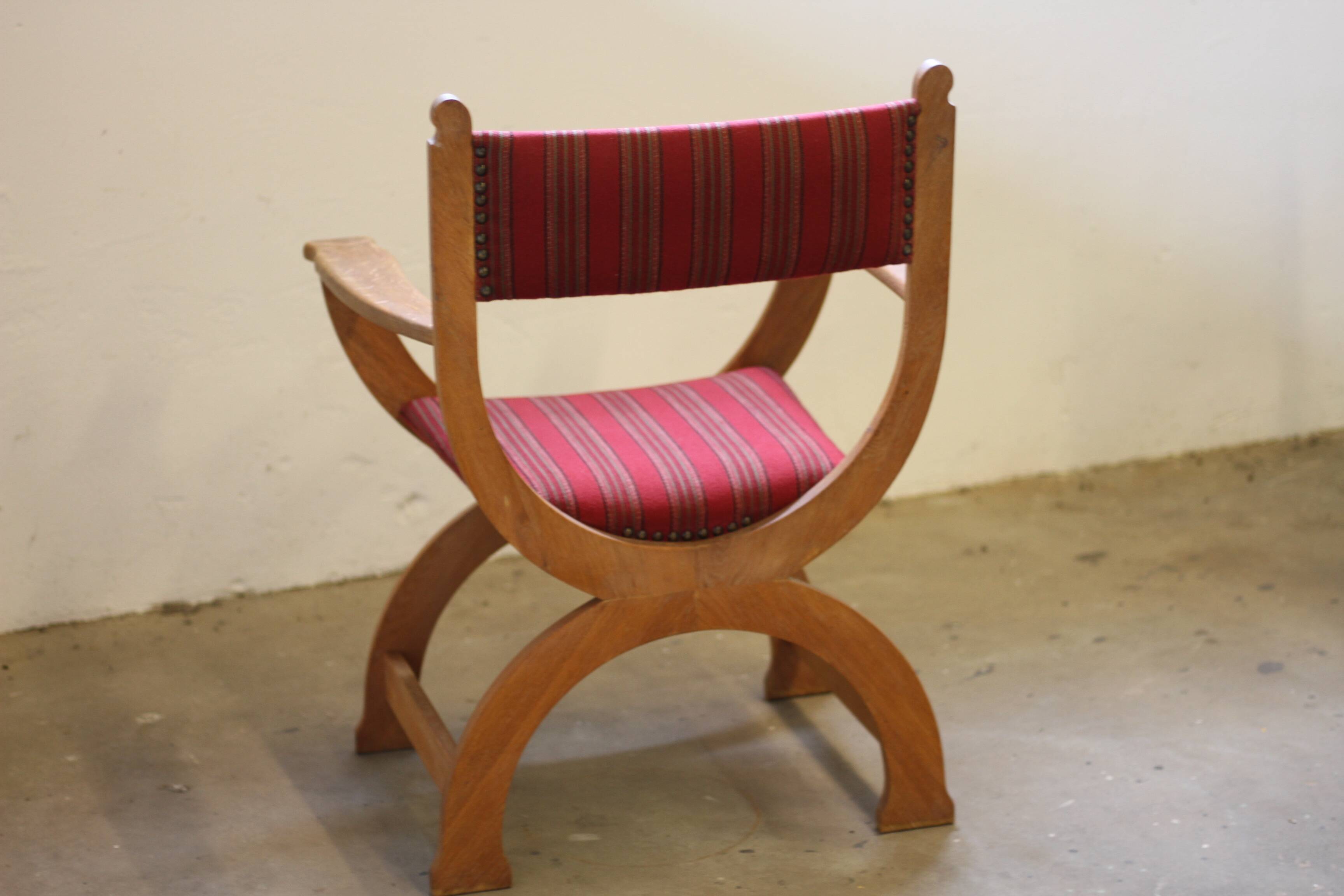 Vintage 1960s Brutalist Kurul Armchairs in Oak - style of Henning Kjærnulf