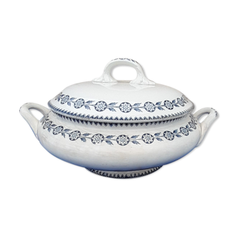 Opaque porcelain soup bowl of Gien Iron Land modeled Athens