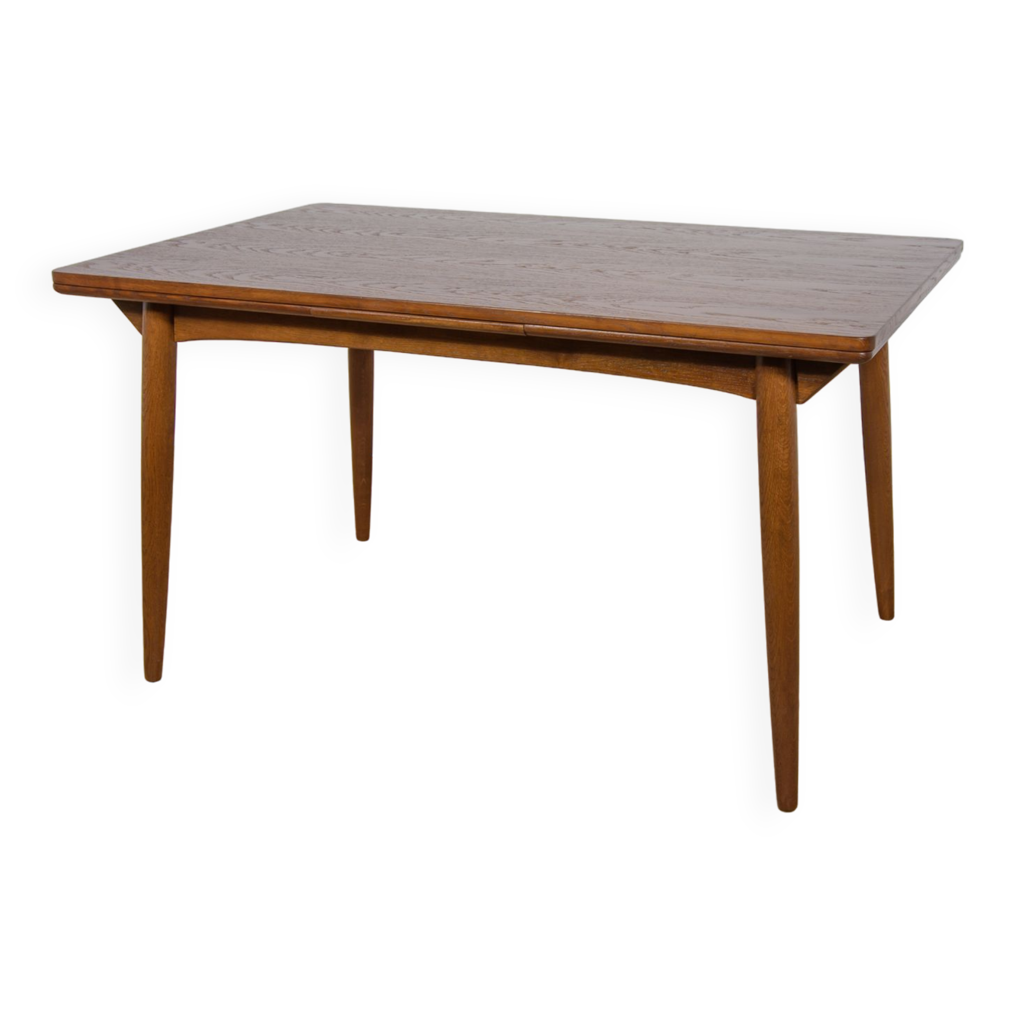 Mid Century Danish Extendable Oak Dining Table, 1960s