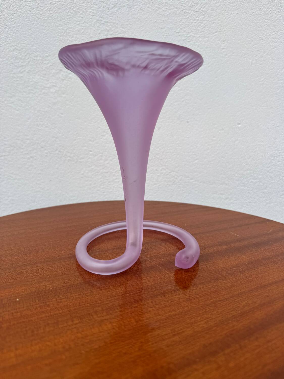 Old blown glass cornucopia vase