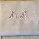 Square linen tablecloth marked RA