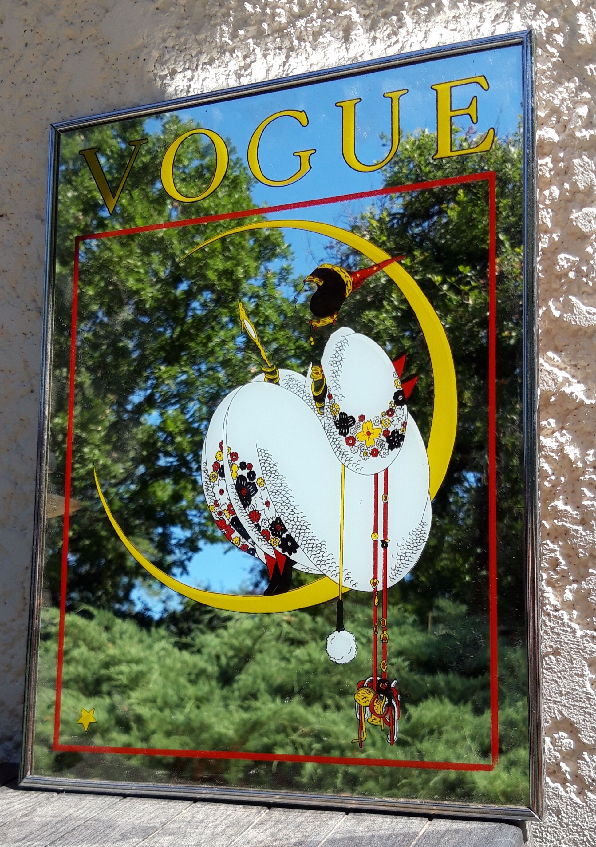 Vintage screen-printed advertising mirror