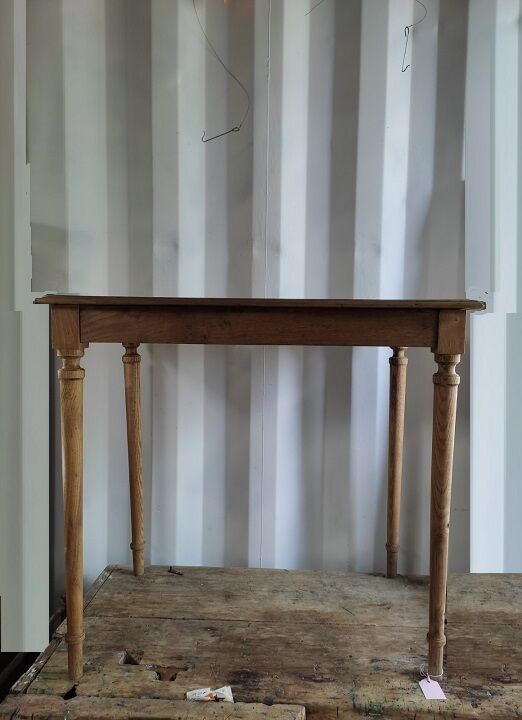 Table en bois massif d'internat ancien vintage brocanteespritdantan