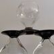 6 small retro smoked burgundy stemmed glasses