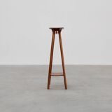 Art Deco tall oak wooden console or pedestal, France 1920s