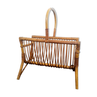 Rattan magazine rack 1960