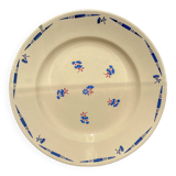 Large vintage K&G Luneville porcelain dish "Flore" 1950s small blue flowers