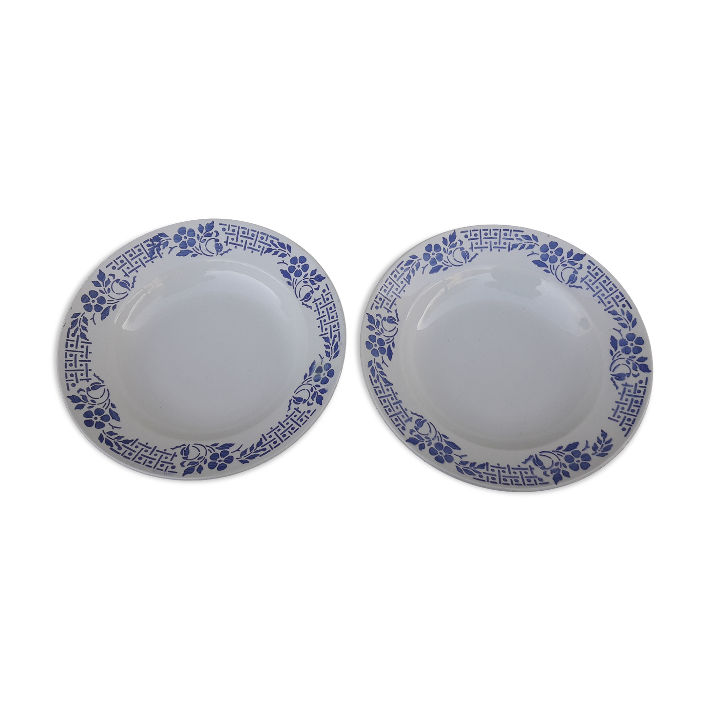 2 hollow plates in lunéville Ket G ket No. 57 diam 22 cm