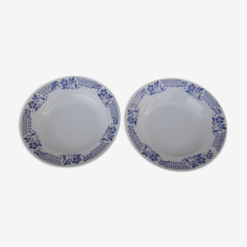 2 hollow plates in lunéville Ket G ket No. 57 diam 22 cm