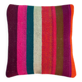 Vintage turkish kilim cushion cover , 40 x 40 cm