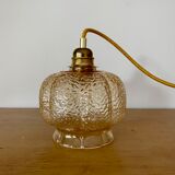Vintage amber glass globe lamp