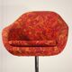 Vintage hull chair, multi-coloured floral fabric, Germany 1970s