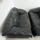 Vintage sofa set roset line Flou Flou designer sofa 80s black leather