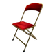 Velvet folding chair with gold metal.