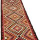 Turkish Handwoven Vintage Herki Kilim 90 cm x 332 cm