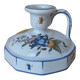 Malicorne earthenware candle holder by Emile Tessier with floral decoration