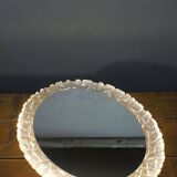Vintage illuminated mirror with frosted plexiglass frame 1970s