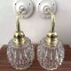 Pair of ceramic and glass wall sconces