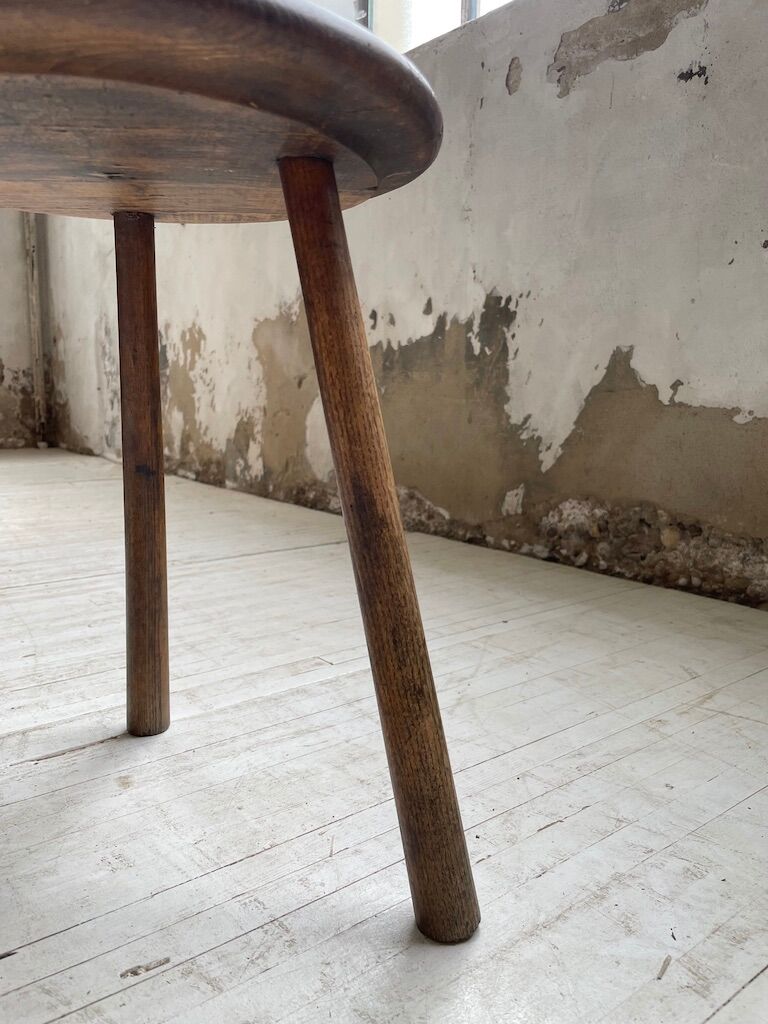 French tripod oak stool 50