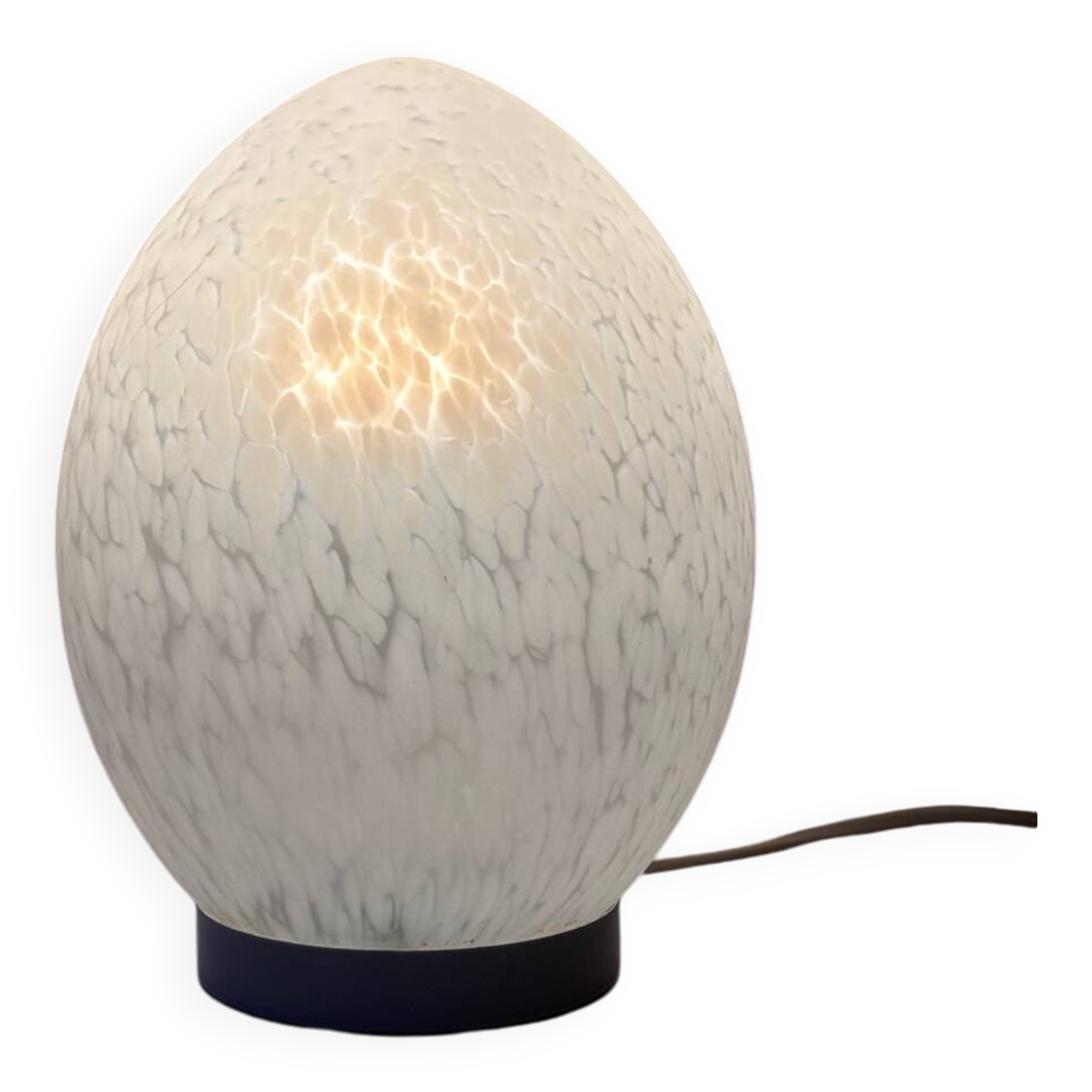 Vintage speckled glass egg lamp