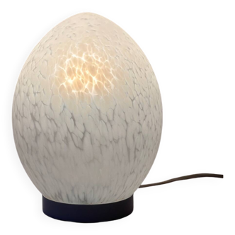 Vintage speckled glass egg lamp