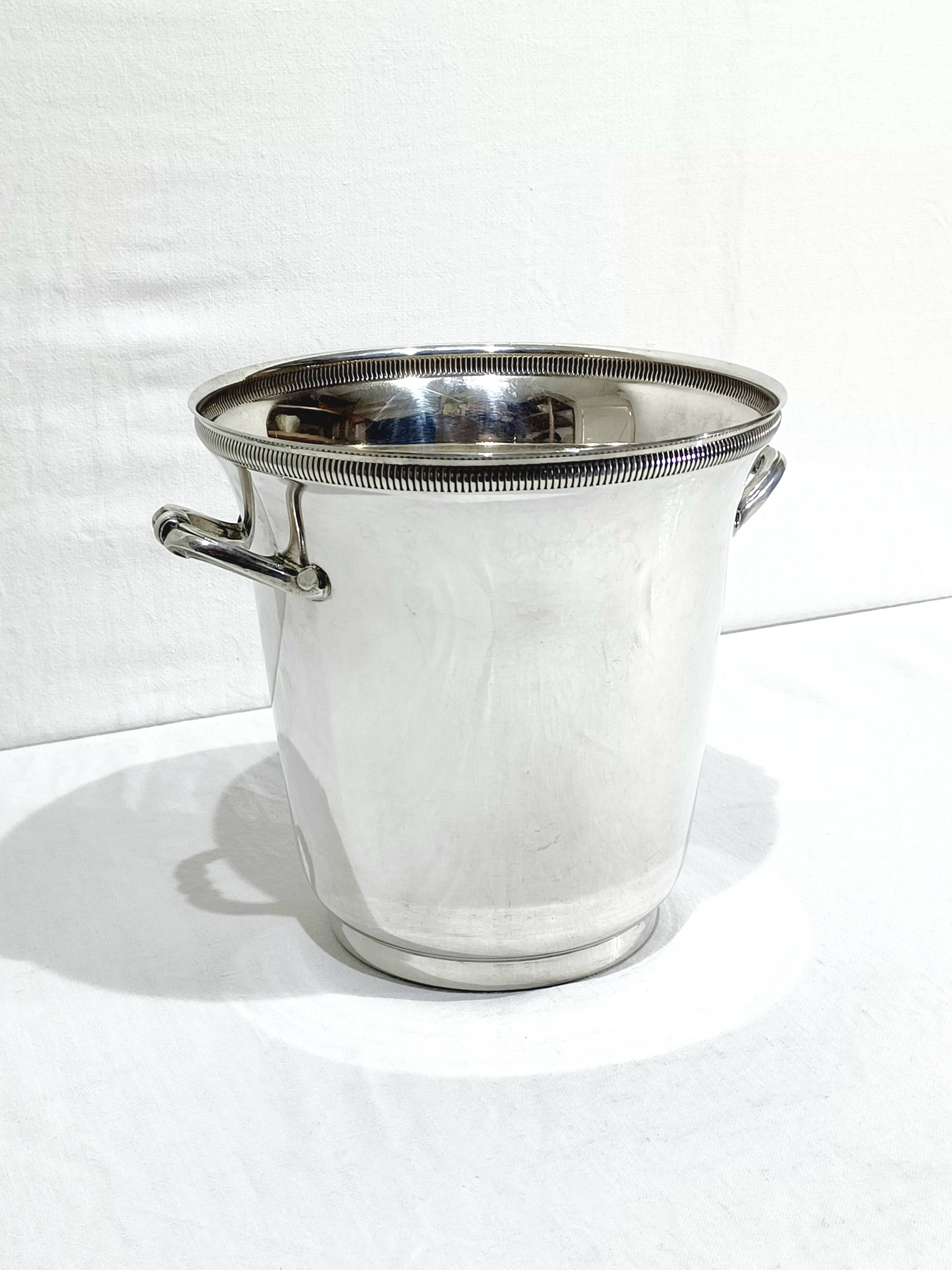 Silver-plated champagne bucket with fluting