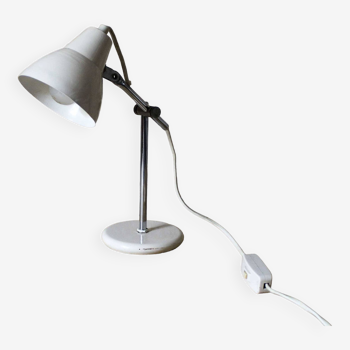 Lampe de bureau en métal blanc années 70