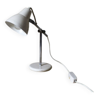 Lampe de bureau en métal blanc années 70