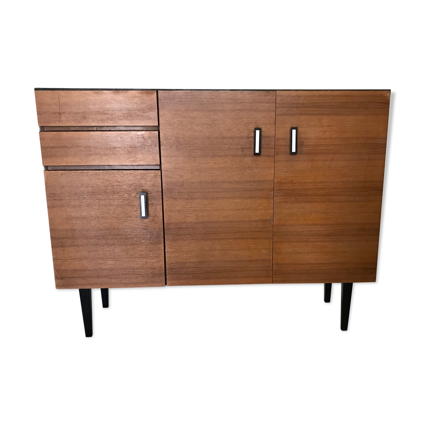 Vintage storage buffet cabinet 1960's 3 doors 2 drawers